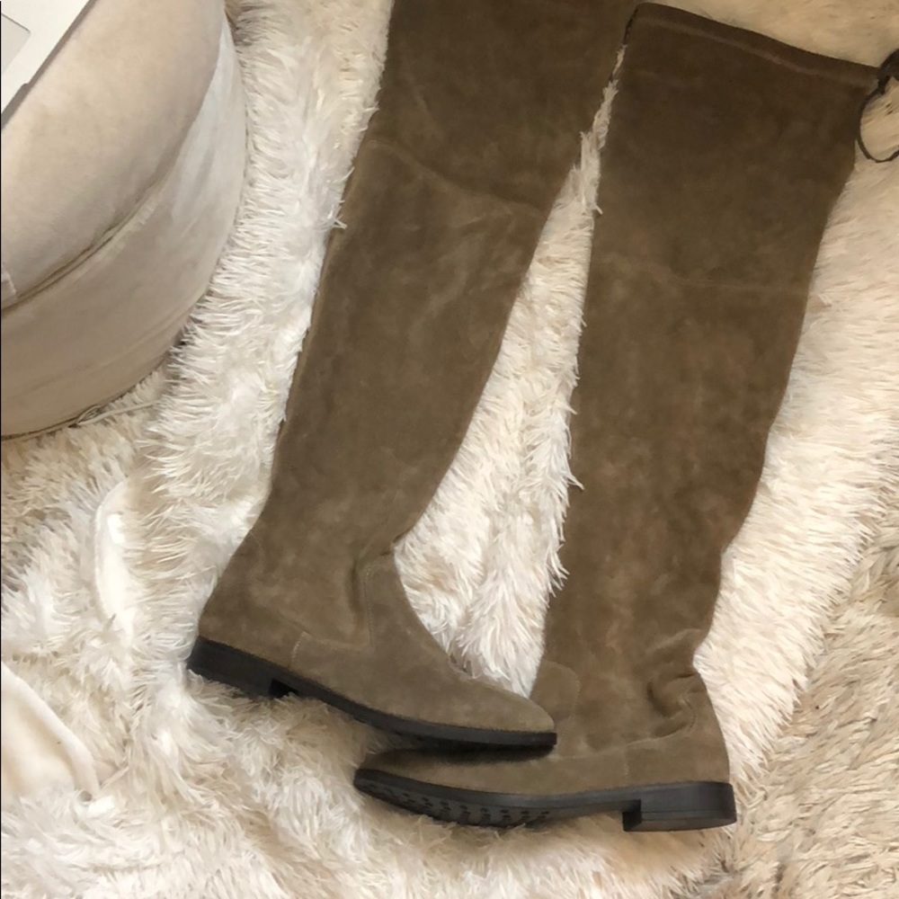 Aldo Taupe Genuine Suede Over the Knee Boots